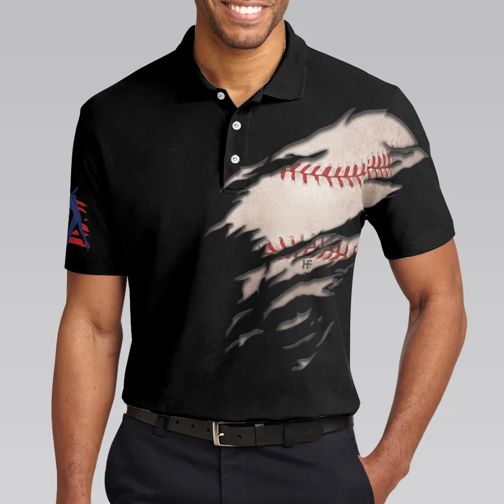 America Baseball Polo Shirt, American Flag Baseball Shirt For Men