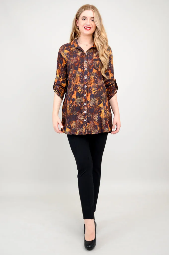Celine Blouse, Fortress, Bamboo Linen