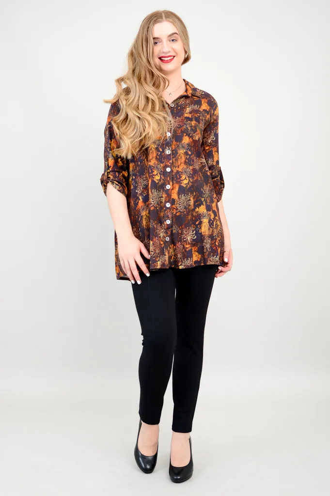 Celine Blouse, Fortress, Bamboo Linen