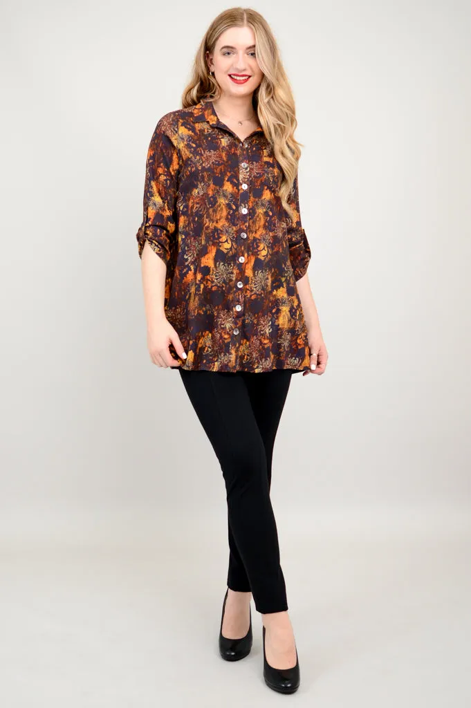 Celine Blouse, Fortress, Bamboo Linen