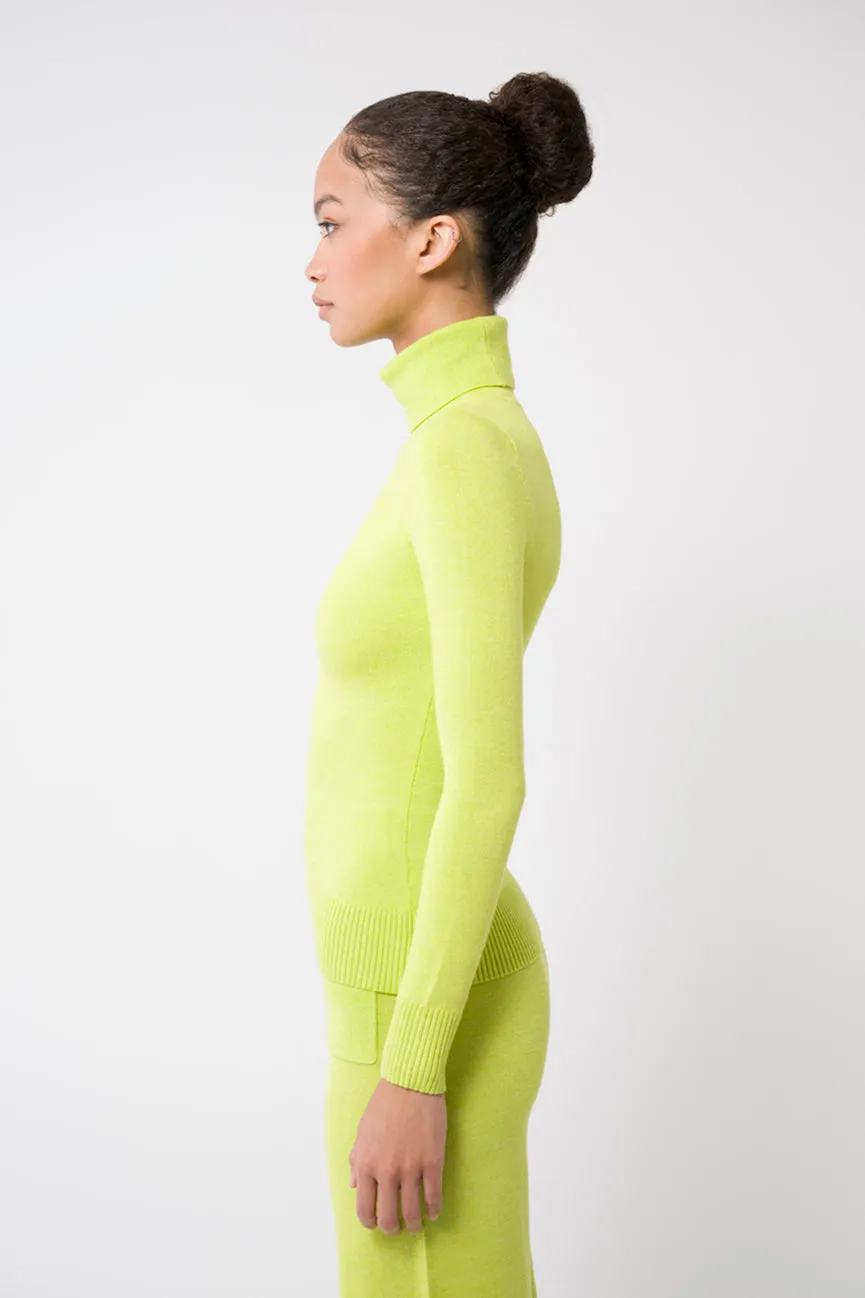 Chartreuse EcoMerino Long Sleeve Turtleneck
