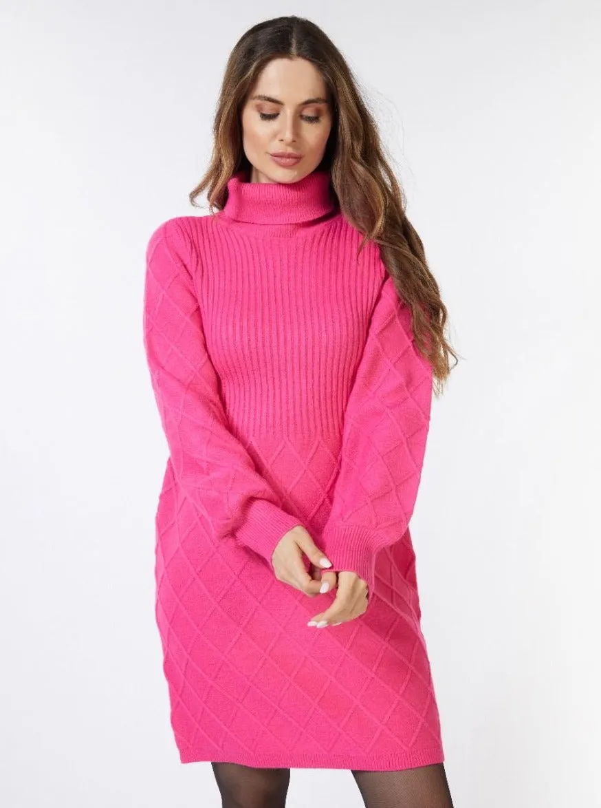 Dress Rib and Pattern [Fuchsia-F2307510]