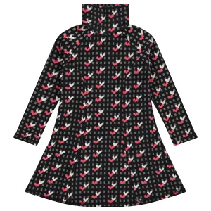 dress swing french terry turtleneck - heart print