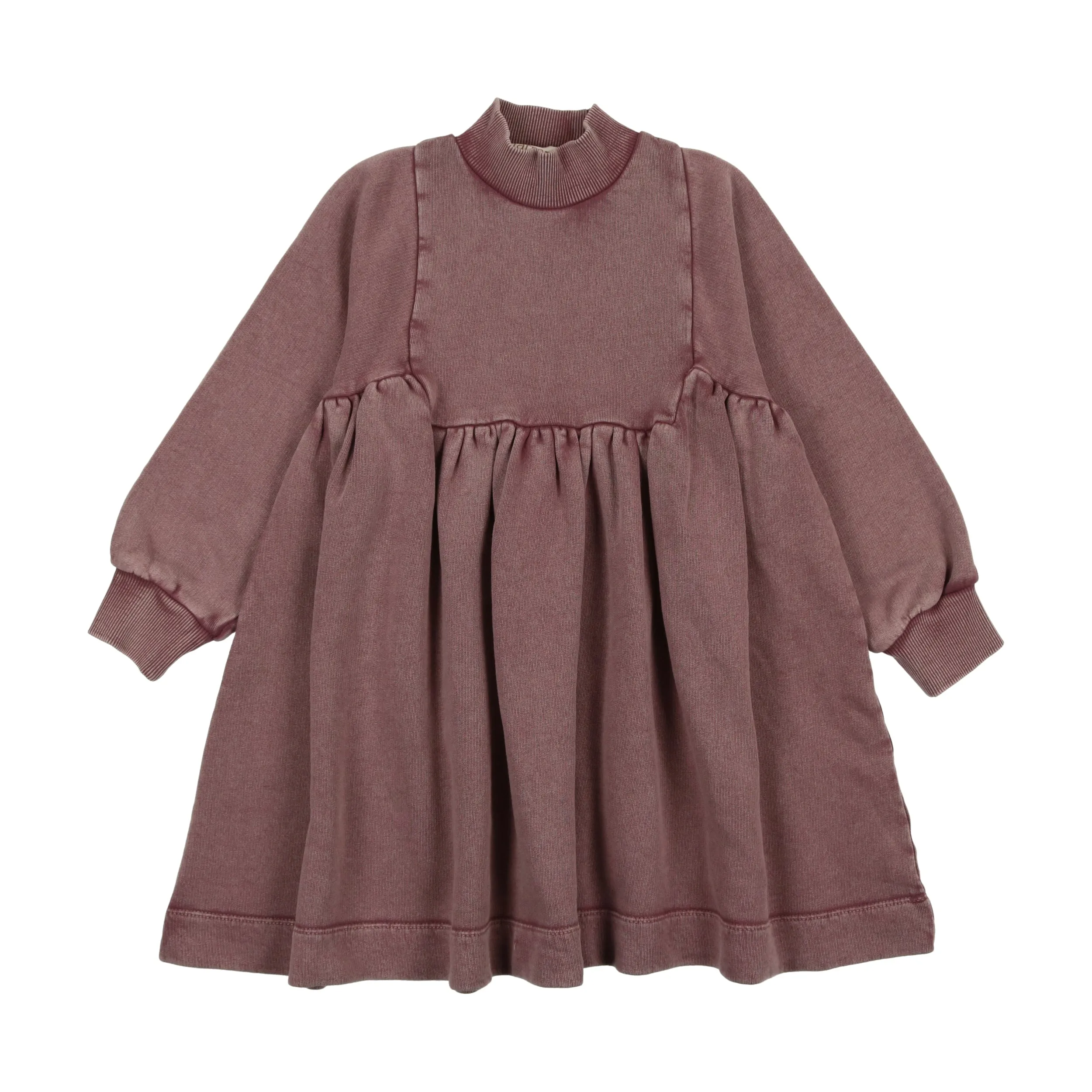 dress washed turtleneck bib - washed purple