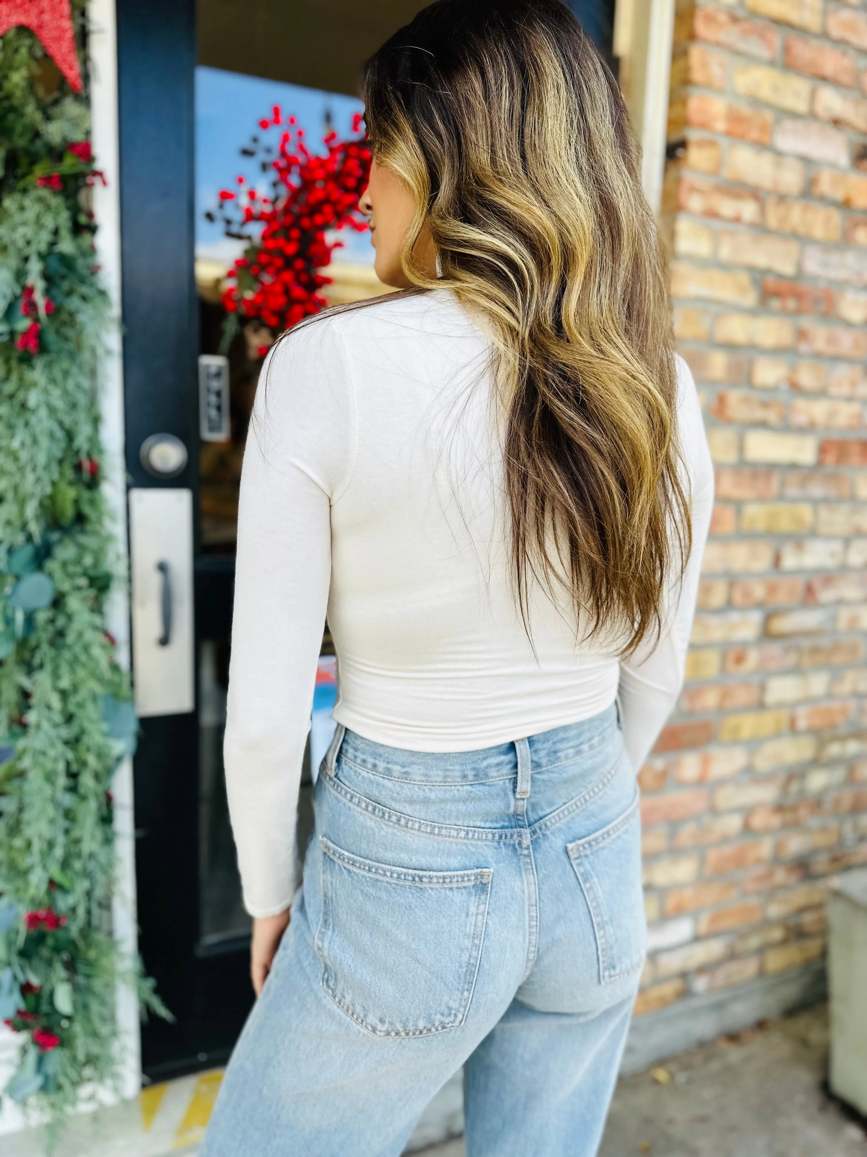 Dua LS Turtleneck Knit Top- Ivory