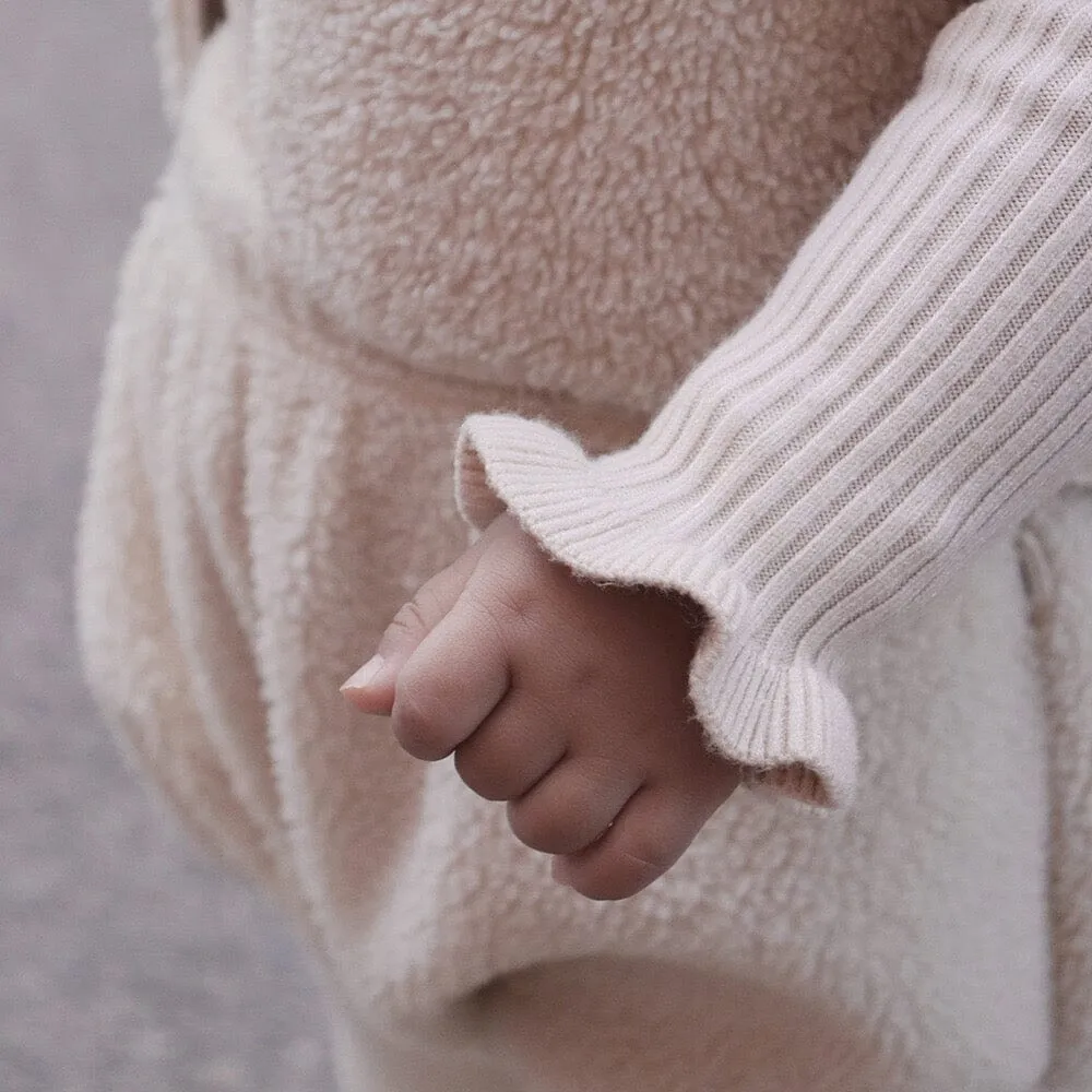 Elliot Solid Color Ruffled Half Turtleneck Sweater