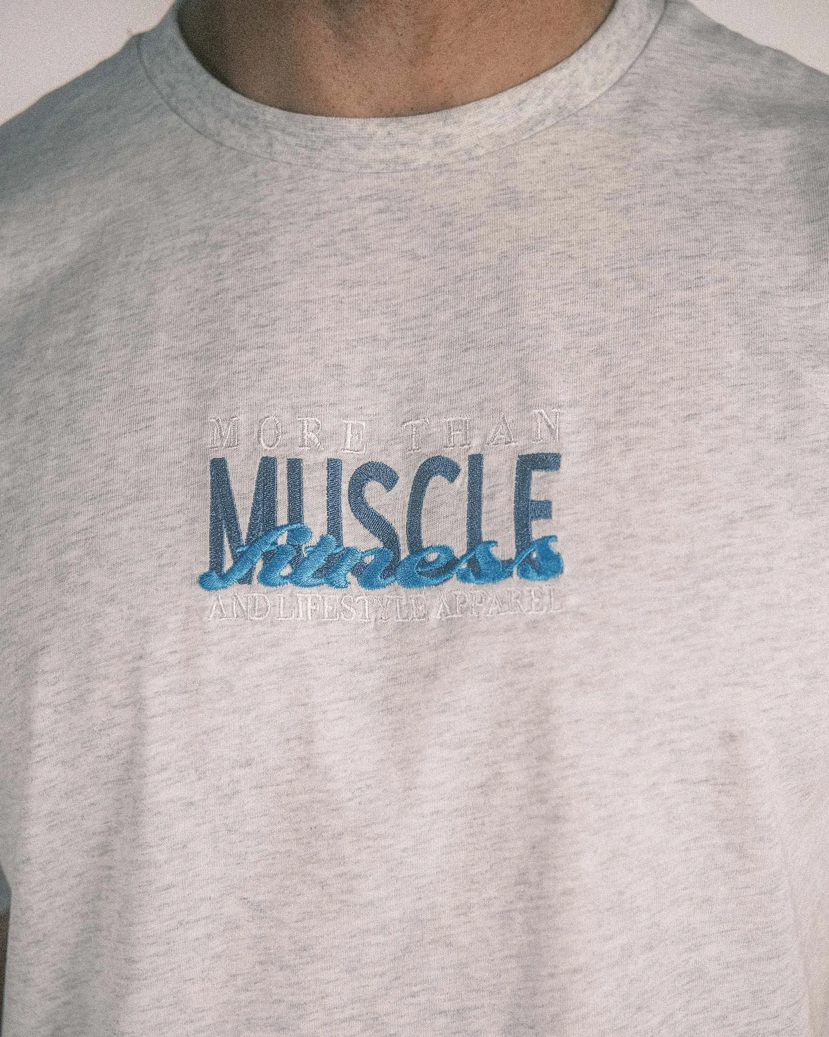 Embroidered Sports Tee - Grey