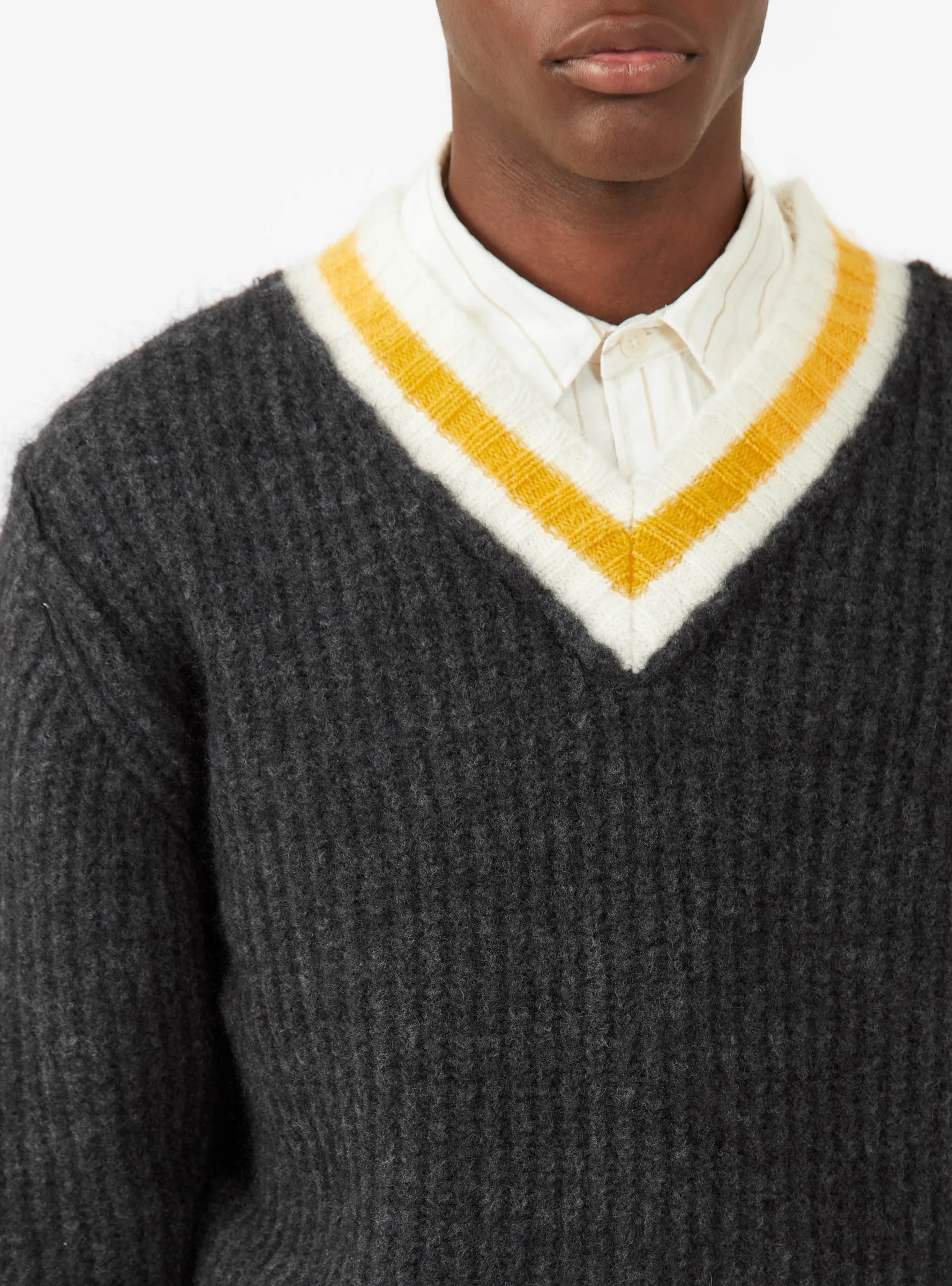 Mohair Tennis Sweater Charcoal