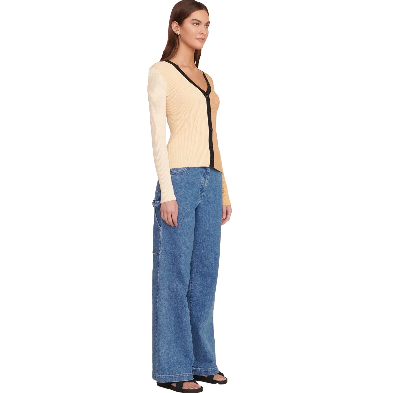 Staud Womens Fennel Cargo Cardigan Sweater - Cozy Knit Layering Essential