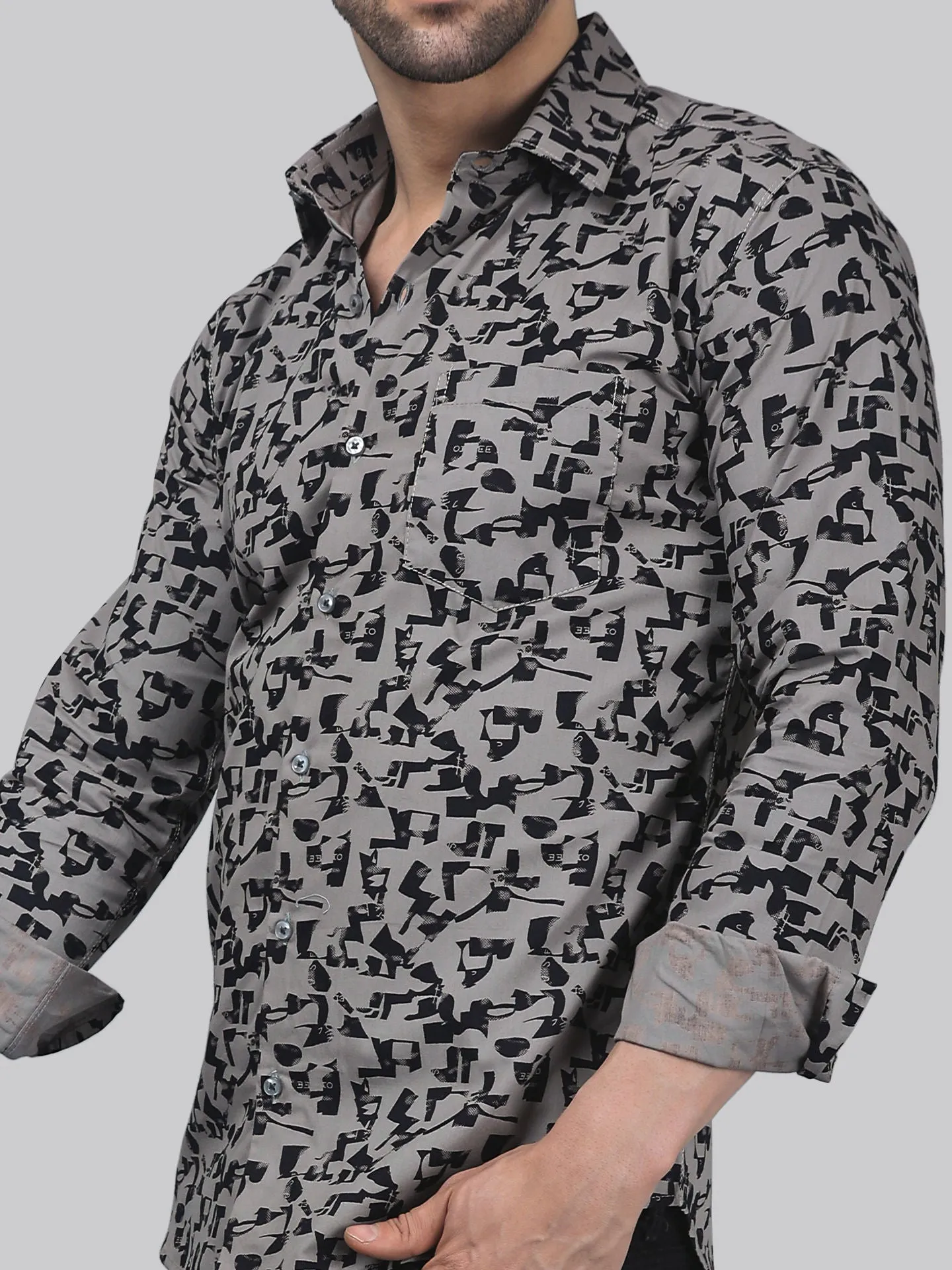 Unique Elegant Men's Printed Shirt