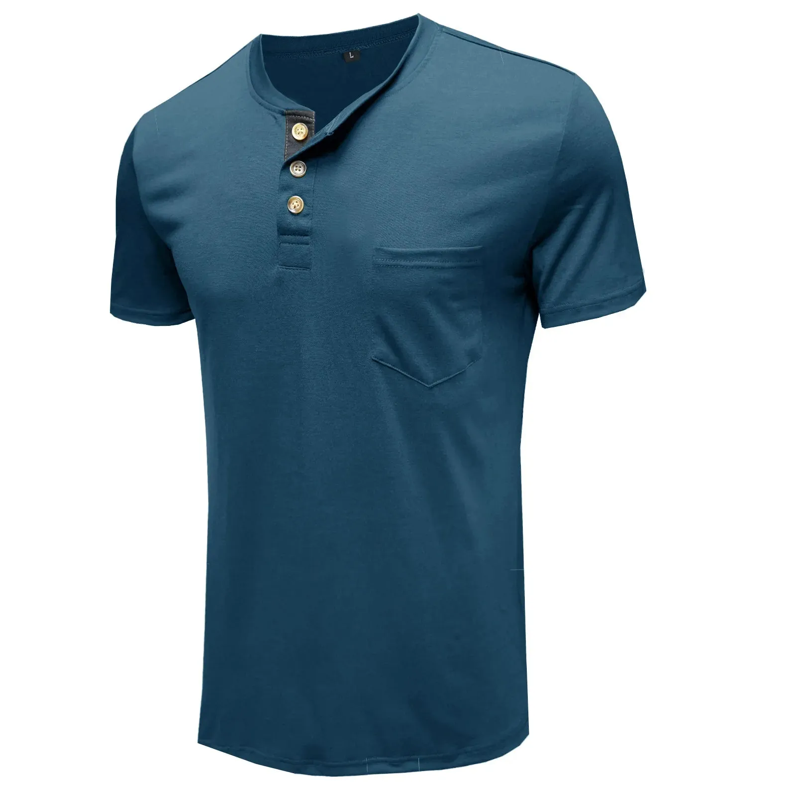 West Louis Summer Men's Short Sleeved Henley T-shirts